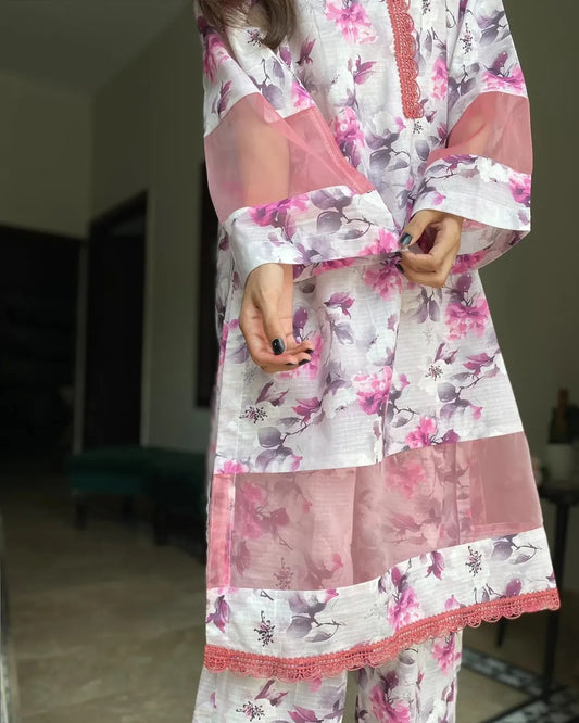 Summer Soft Toned Printed Suit🩷