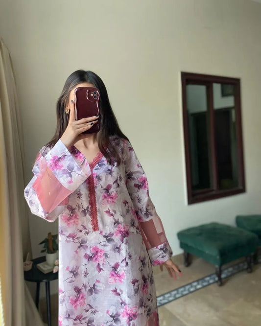 Summer Soft Toned Printed Suit🩷
